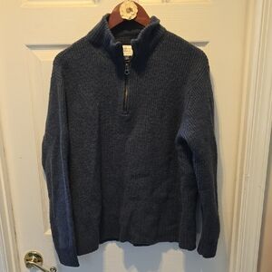 American Eagle Outfitters Men's Zip-Up Sweater in Blue- Size XL